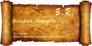 Bonyhai Romuald névjegykártya